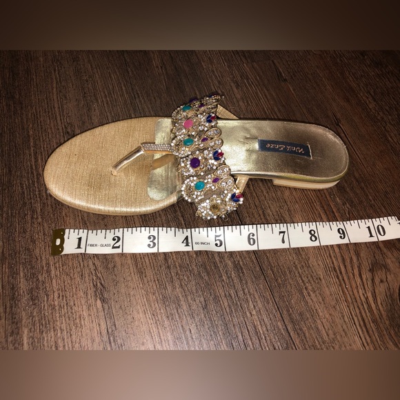 Gold Fancy Sandals with Stones (please see photos for sizing) - Picture 2 of 7
